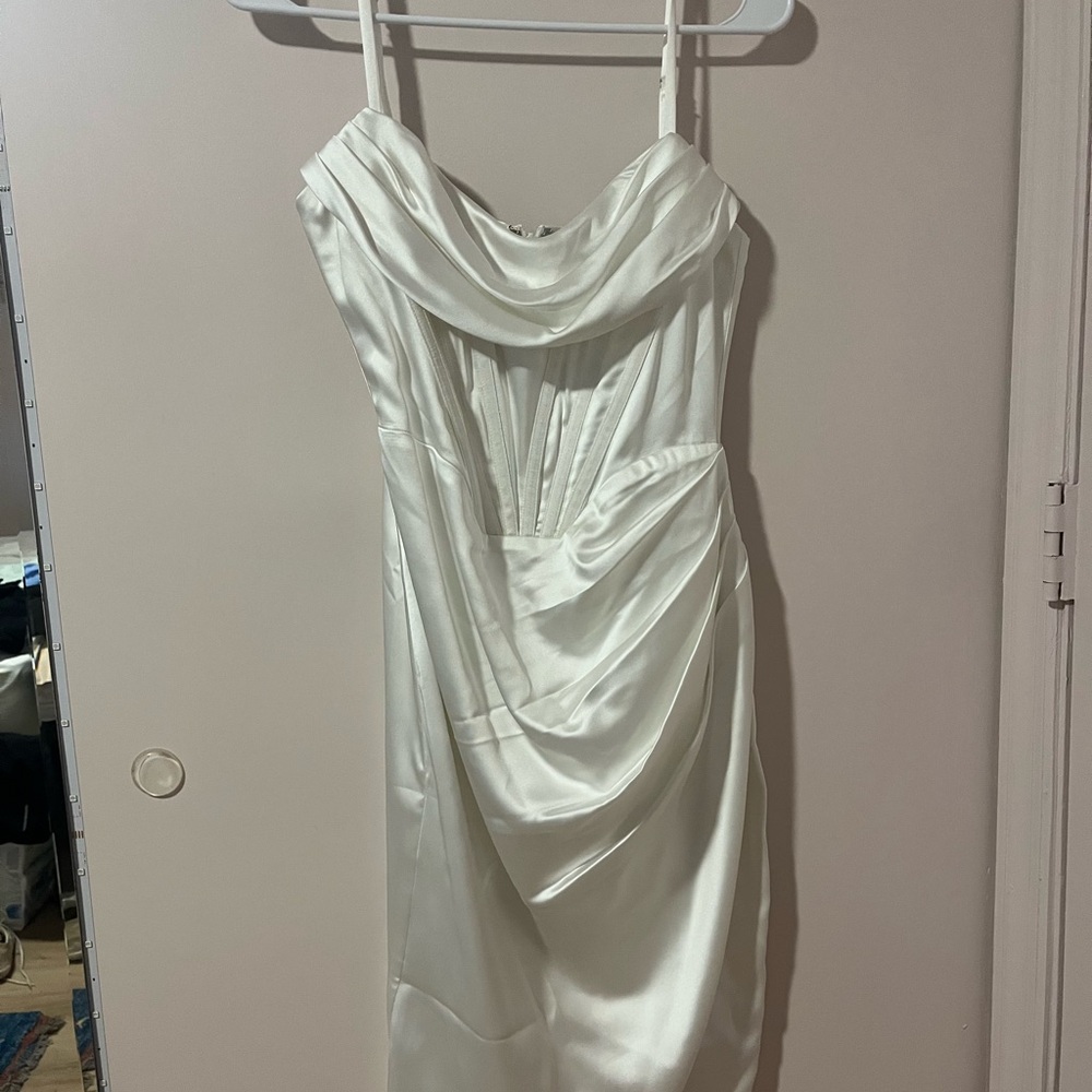 Elegant Strapless Cream Dress
